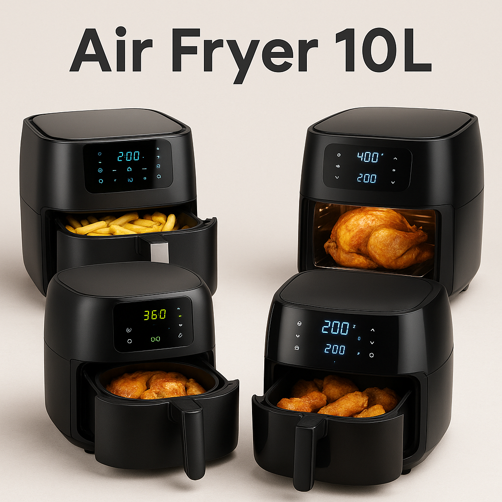 Sélection d’air fryers 10L grande capacité, illustrant la collection Air Fryer 10L d’Air Fryer Lab.