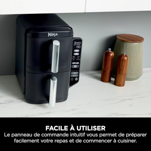 Ninja Double Stack Air Fryer 7,6L – Friteuse Sans Huile Double Tiroir Gris