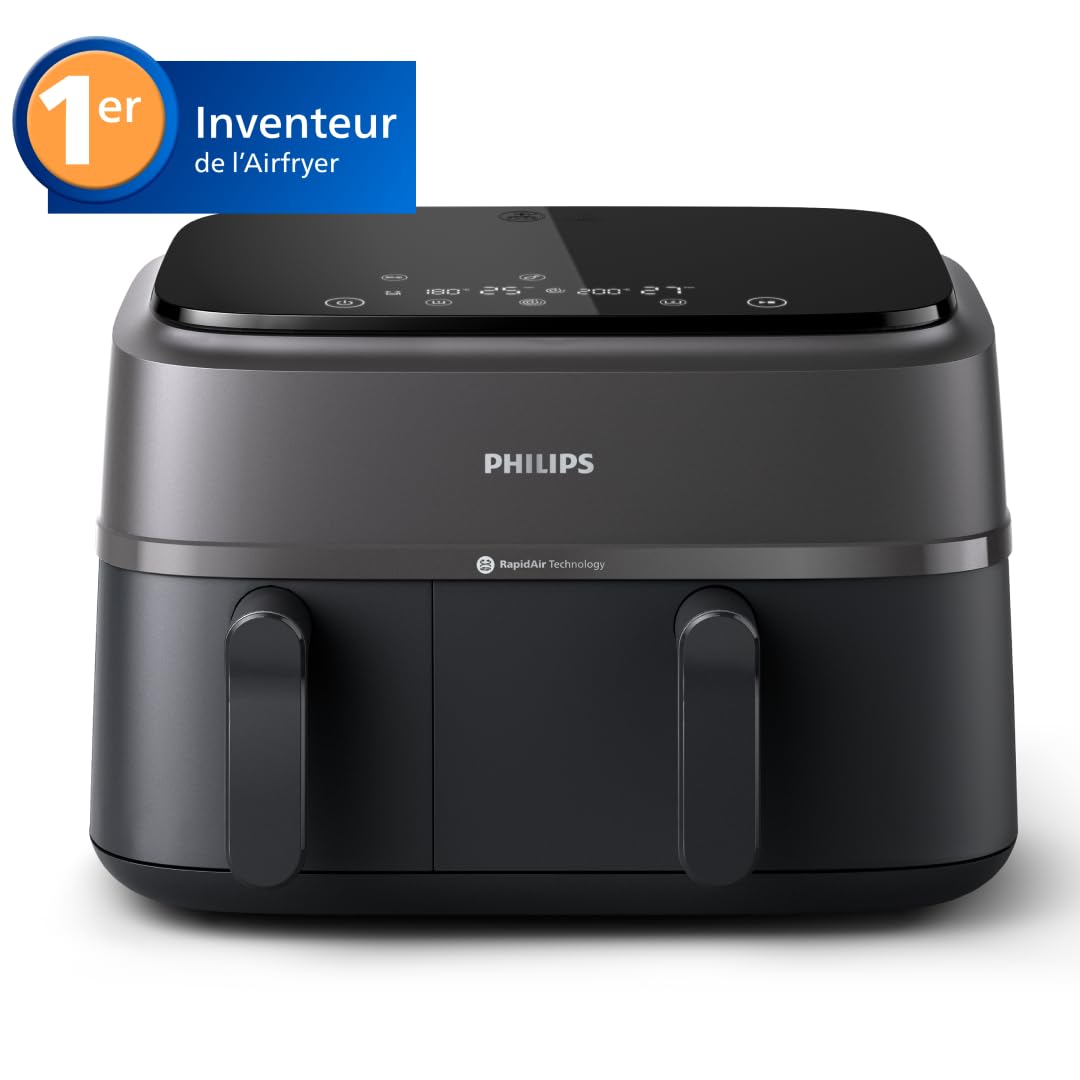 Philips Airfryer Série 3000 NA350/00 – Air Fryer Double Panier 9L RapidAir
