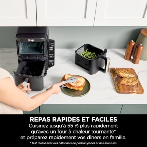 Ninja Double Stack Air Fryer 7,6L – Friteuse Sans Huile Double Tiroir Gris
