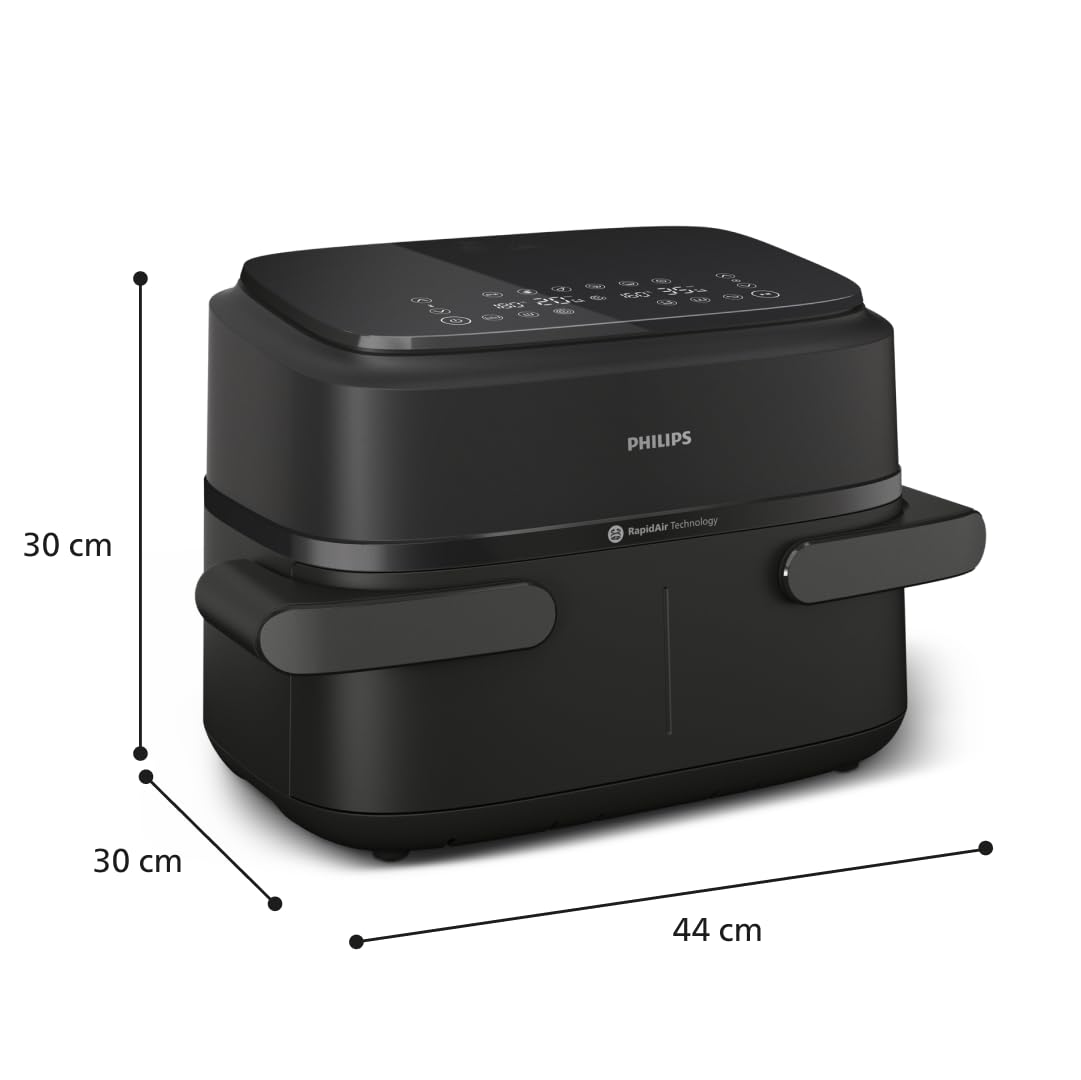 Philips Airfryer Série 1000 NA154/00 – Air Fryer 7,1L Double Panier Flexible RapidAir