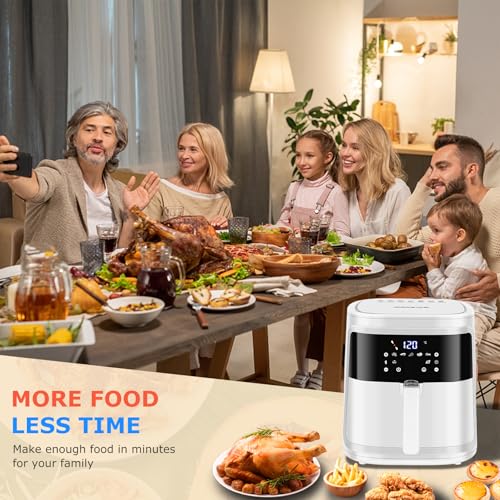 Aigostar White Cube – Air Fryer 7L 1900W Blanc, 7 Programmes & Livre de 20 Recettes