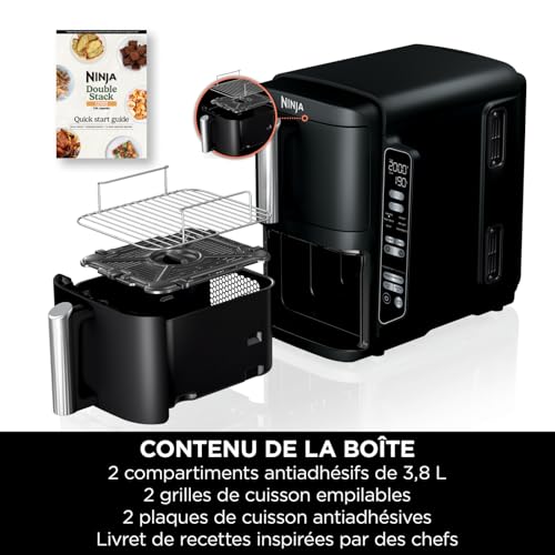 Ninja Double Stack Air Fryer 7,6L – Friteuse Sans Huile Double Tiroir Gris