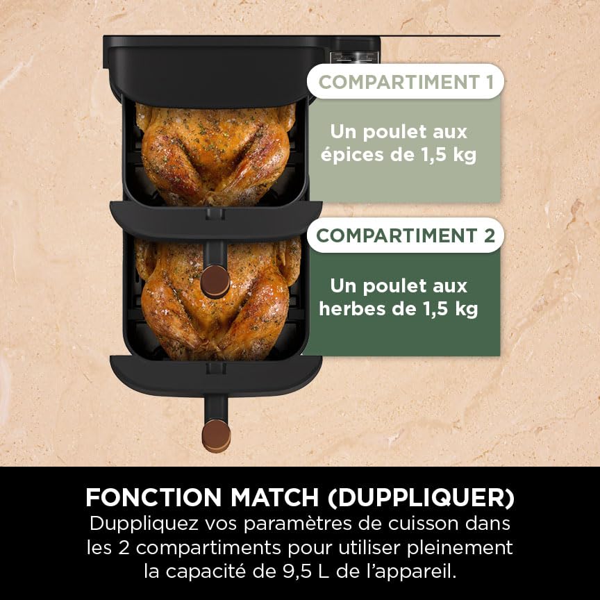 Ninja Double Stack XL 9,5L – Air Fryer Vertical à Double Compartiment 6-en-1