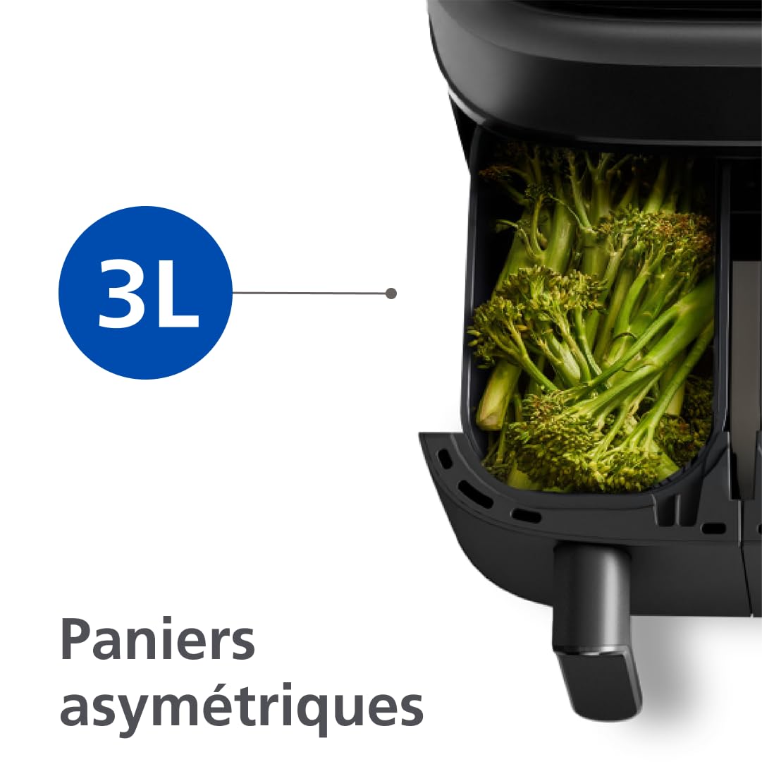 Philips Airfryer Série 3000 NA350/03 – Air Fryer Double Panier 9L + Kit Petit-Déjeuner