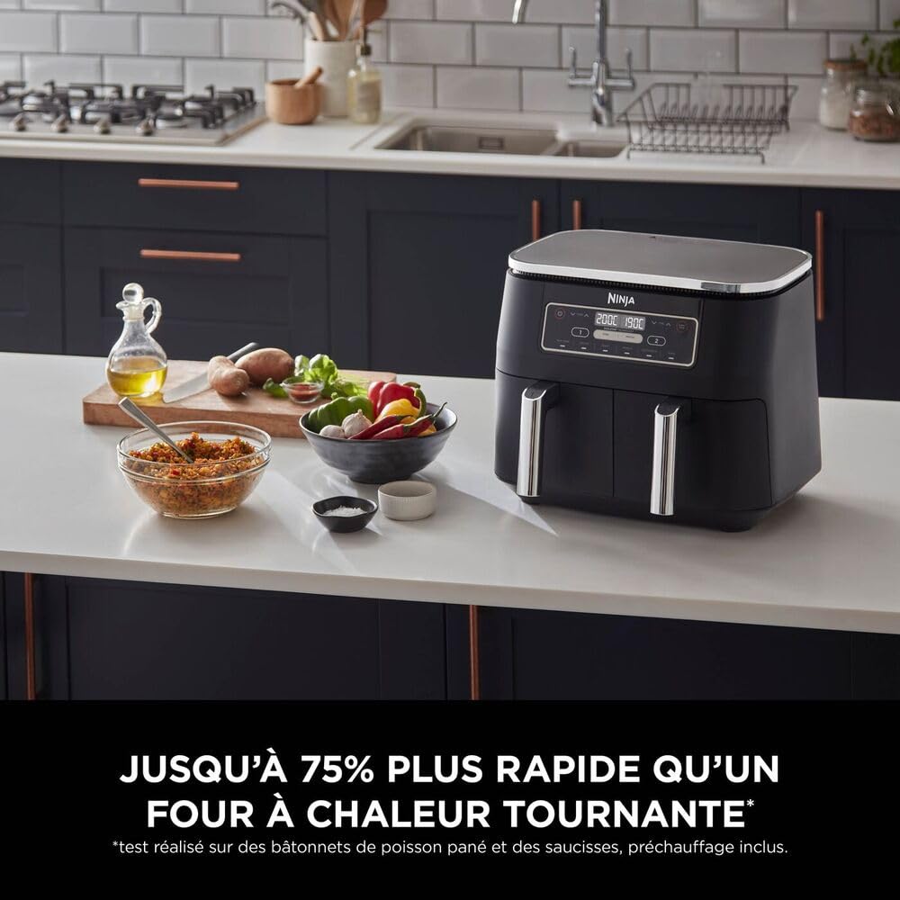 Ninja Air Fryer DualZone 7,6L – Friteuse Sans Huile 6-en-1 à Double Compartiment