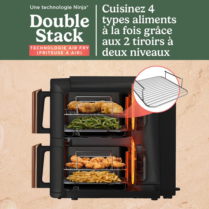 Ninja Double Stack XL 9,5L – Air Fryer Vertical à Double Compartiment 6-en-1