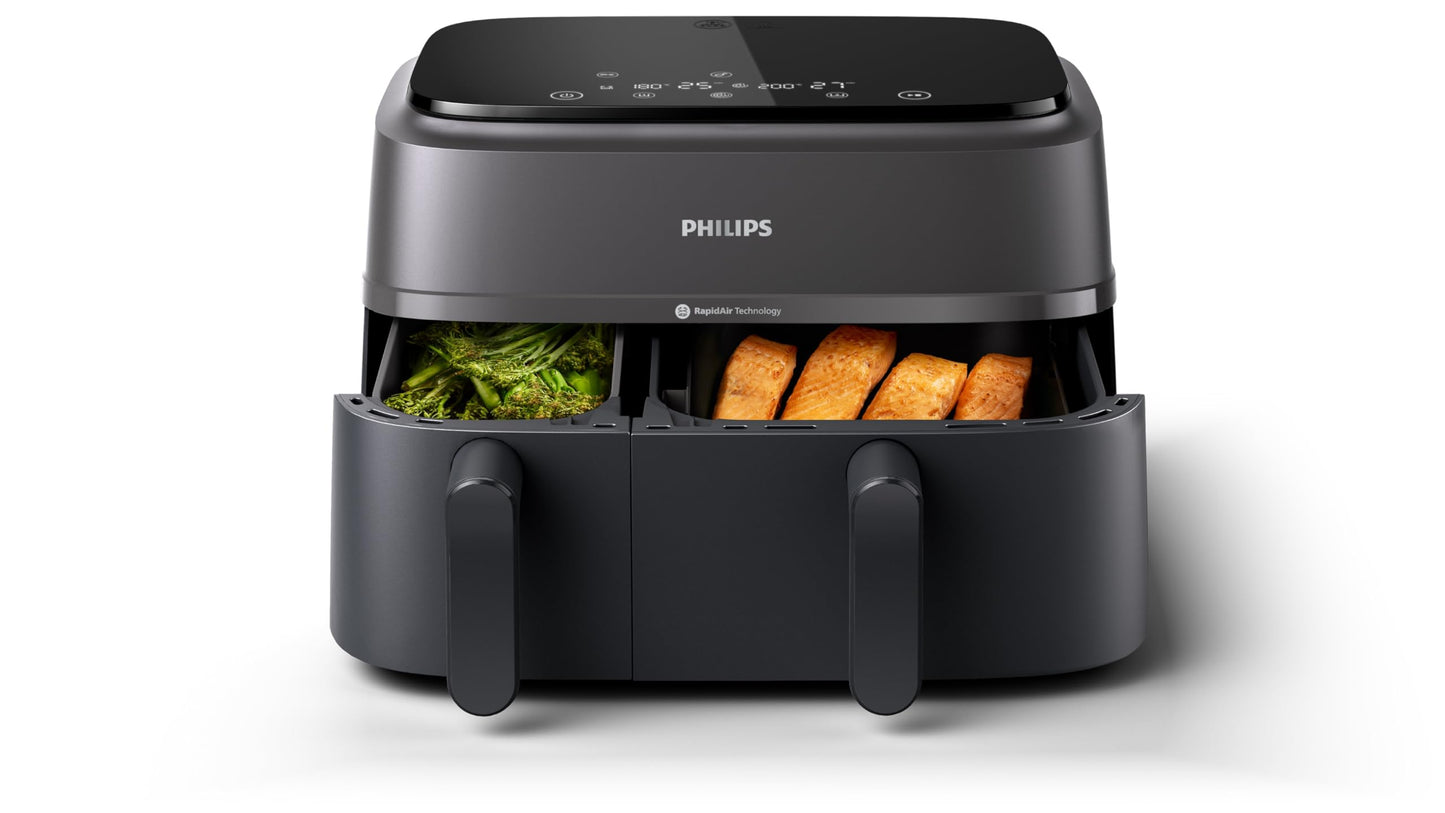 Philips Airfryer Série 3000 NA350/00 – Air Fryer double panier 9L RapidAir noir