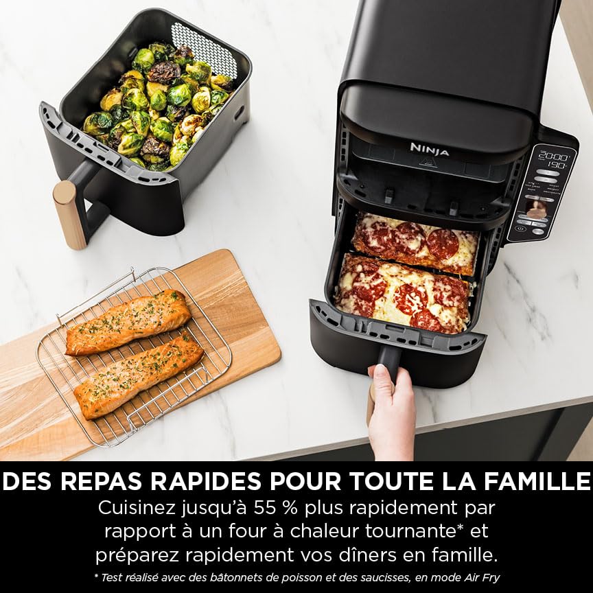 Ninja Double Stack XL 9,5L – Air Fryer Vertical à Double Compartiment 6-en-1