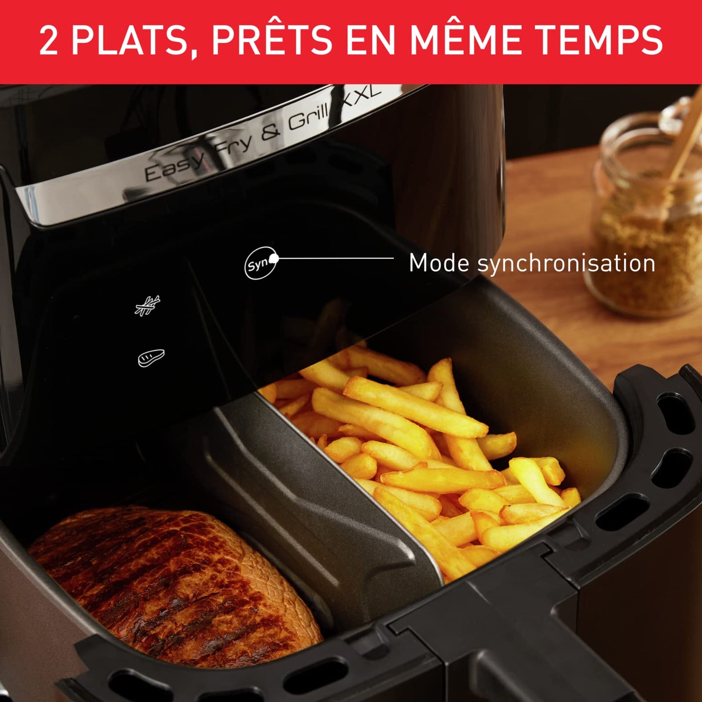 Moulinex Easy Fry & Grill XXL EZ801810 – Air Fryer 2-en-1 6,5L avec Séparateur Flexcook