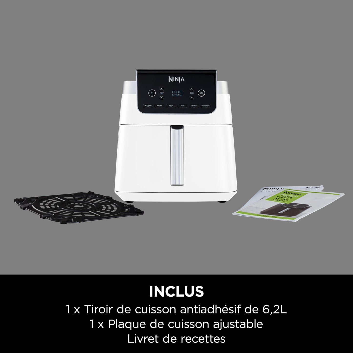 Ninja Air Fryer MAX PRO 6,2L – Friteuse Sans Huile Familiale Blanc