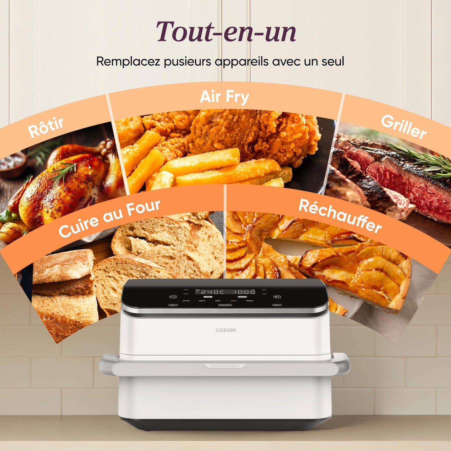 Cosori TwinFry 10L Blanc – Air Fryer Double Zone