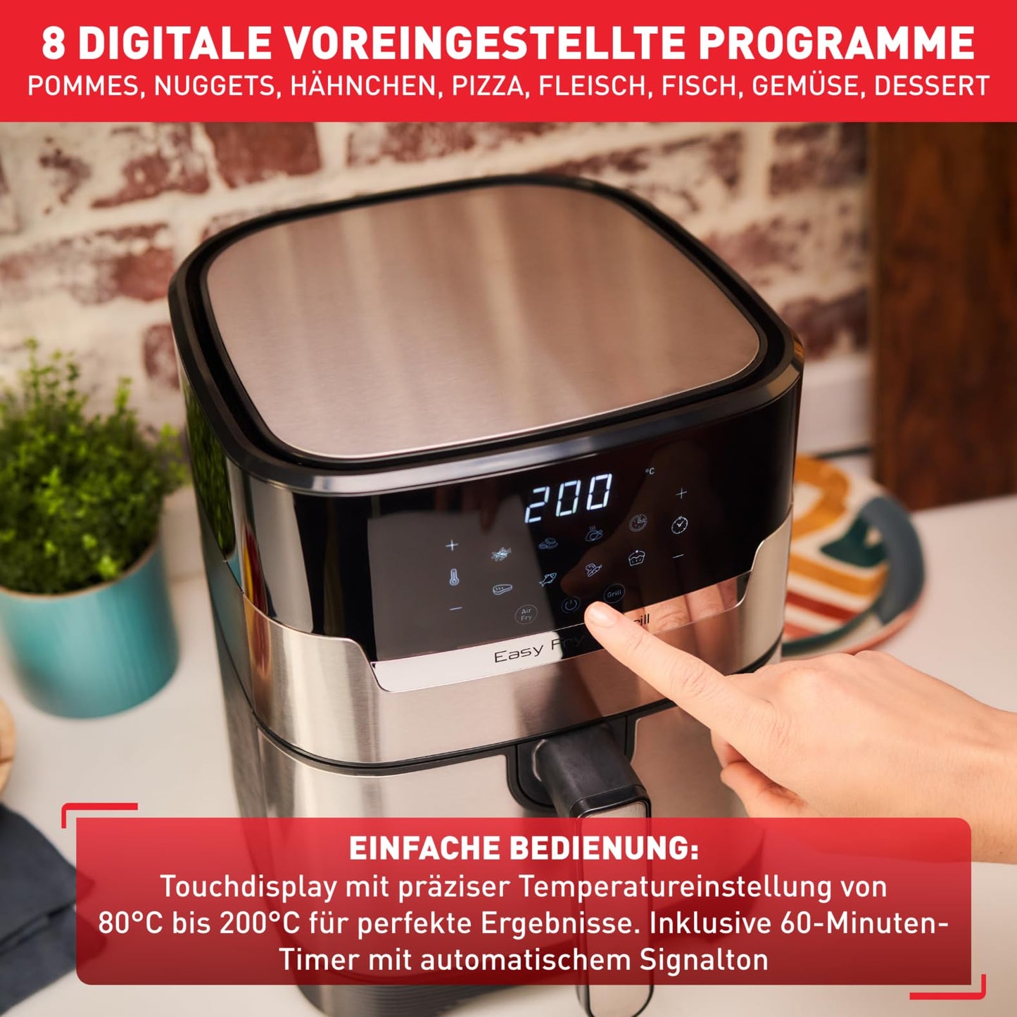 Tefal Easy Fry & Grill Deluxe – Air Fryer 4,2L Inox