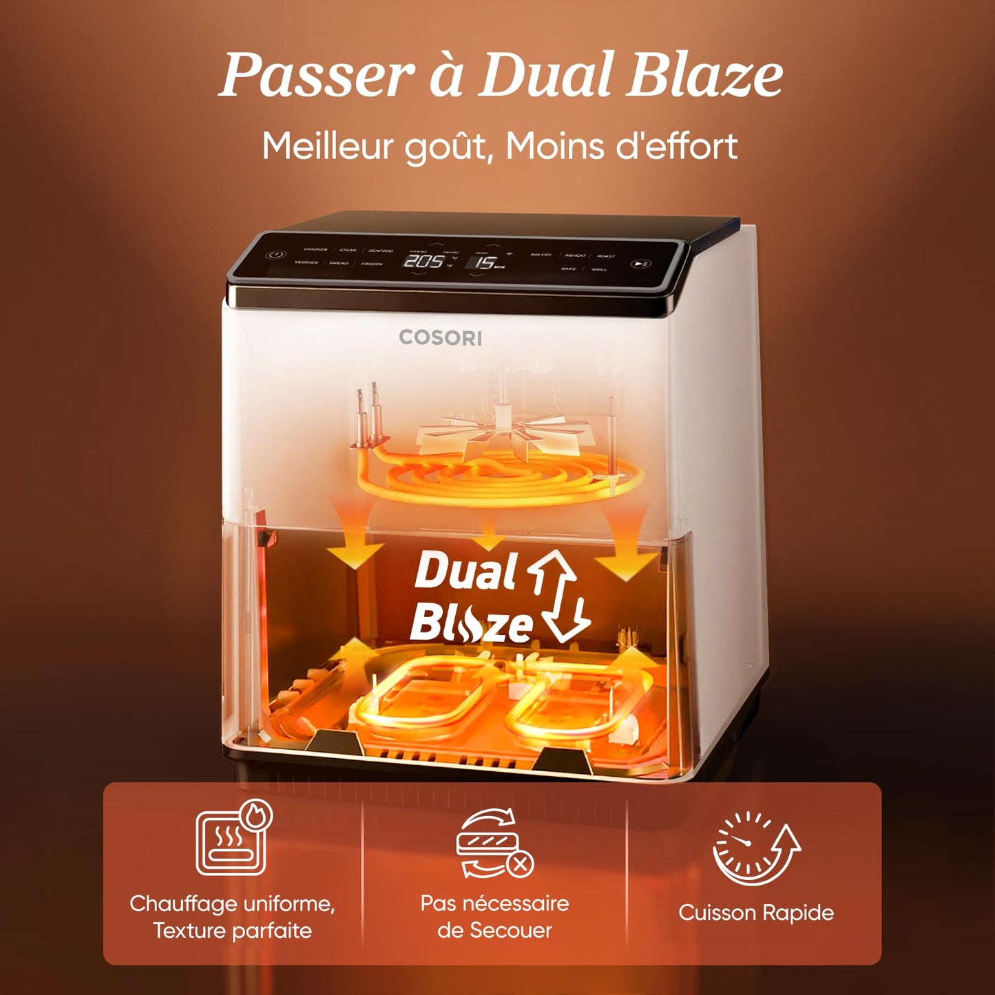 Cosori Dual Blaze 6.4L – Air Fryer Blanc Haute Performance