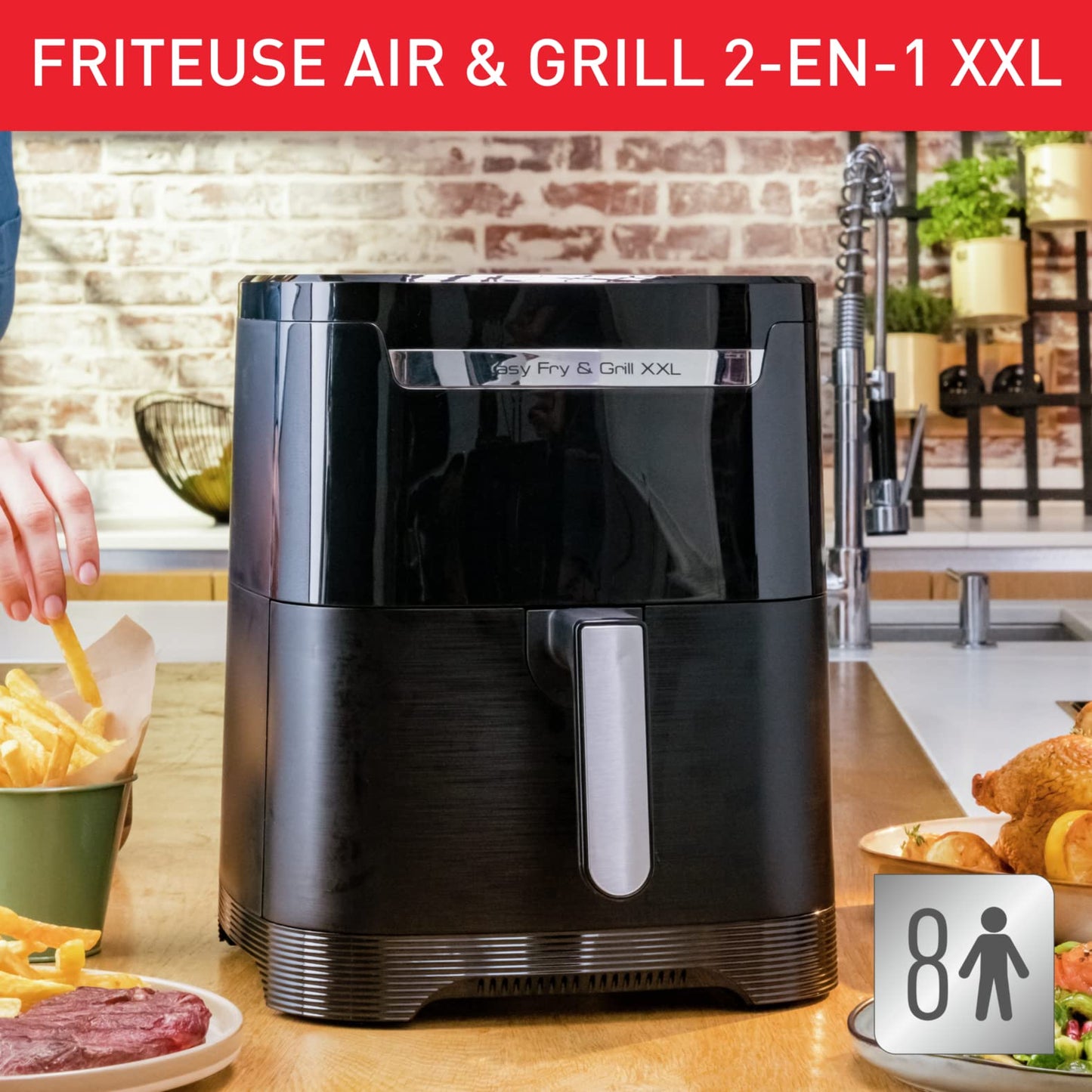 Moulinex Easy Fry & Grill XXL EZ801810 – Air Fryer 2-en-1 6,5L avec Séparateur Flexcook