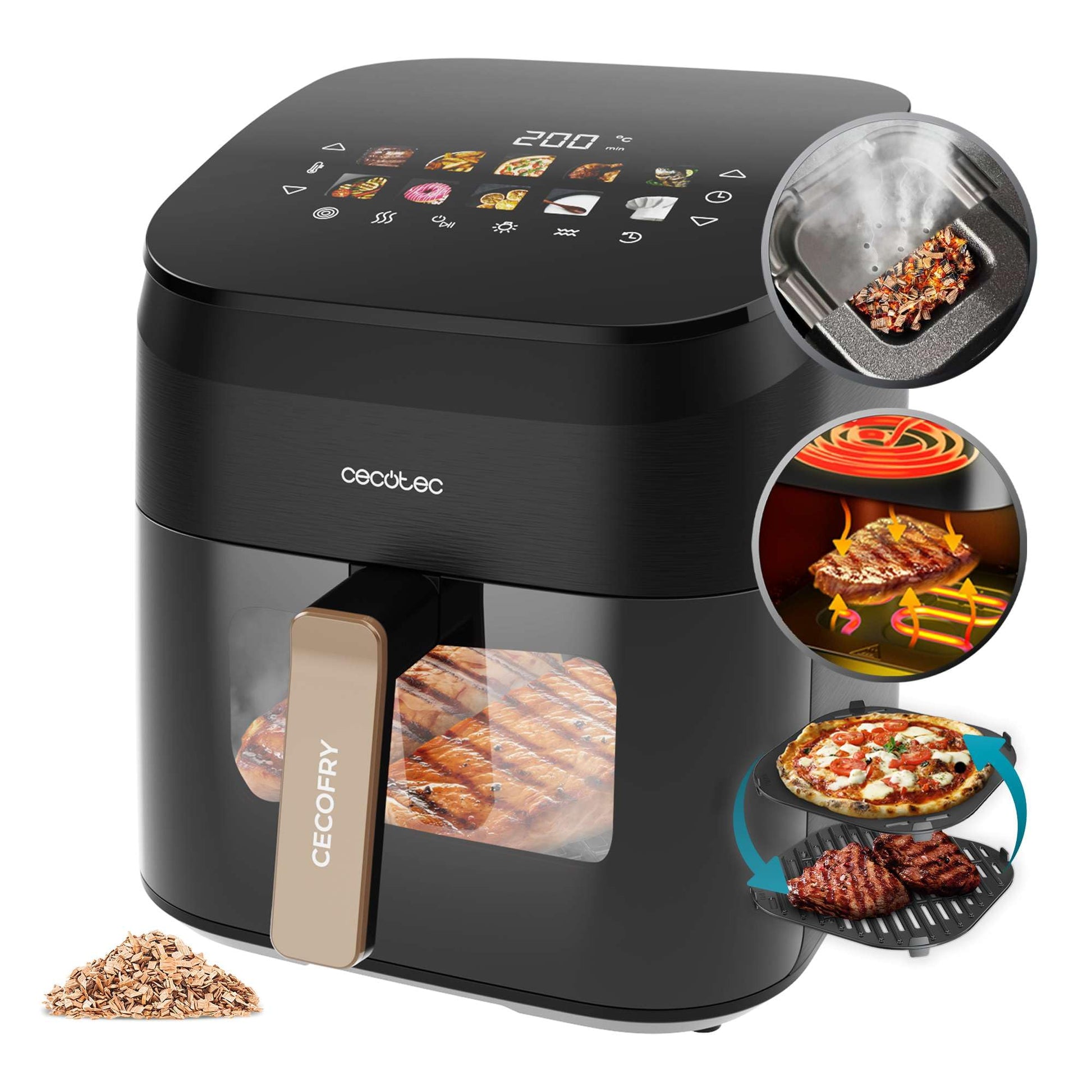 Air Fryer Cecotec Smokin’ 6500 – friteuse sans huile 6,5L 2200W avec grill et fumoir