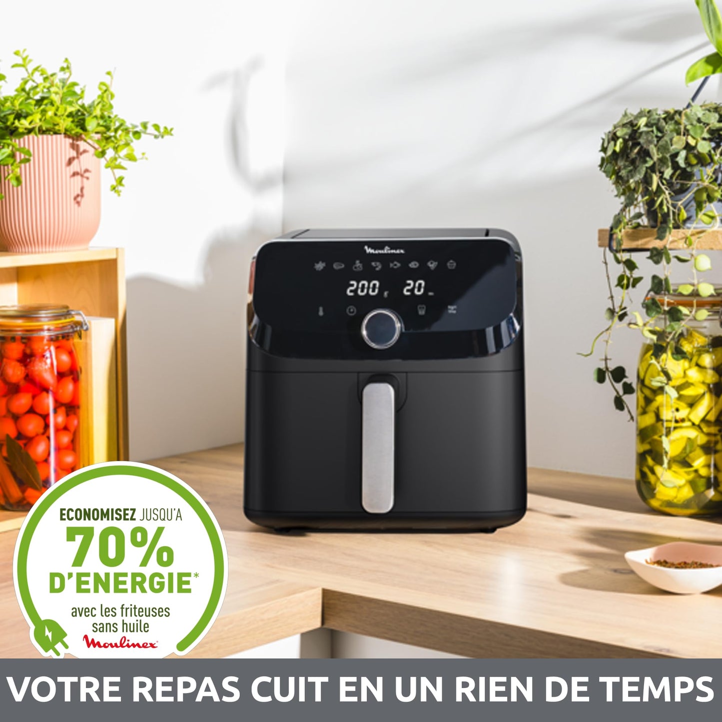 Moulinex Easy Fry Mega EZ8558F0 – Air Fryer Compact 7,5L pour Jusqu’à 8 Personnes