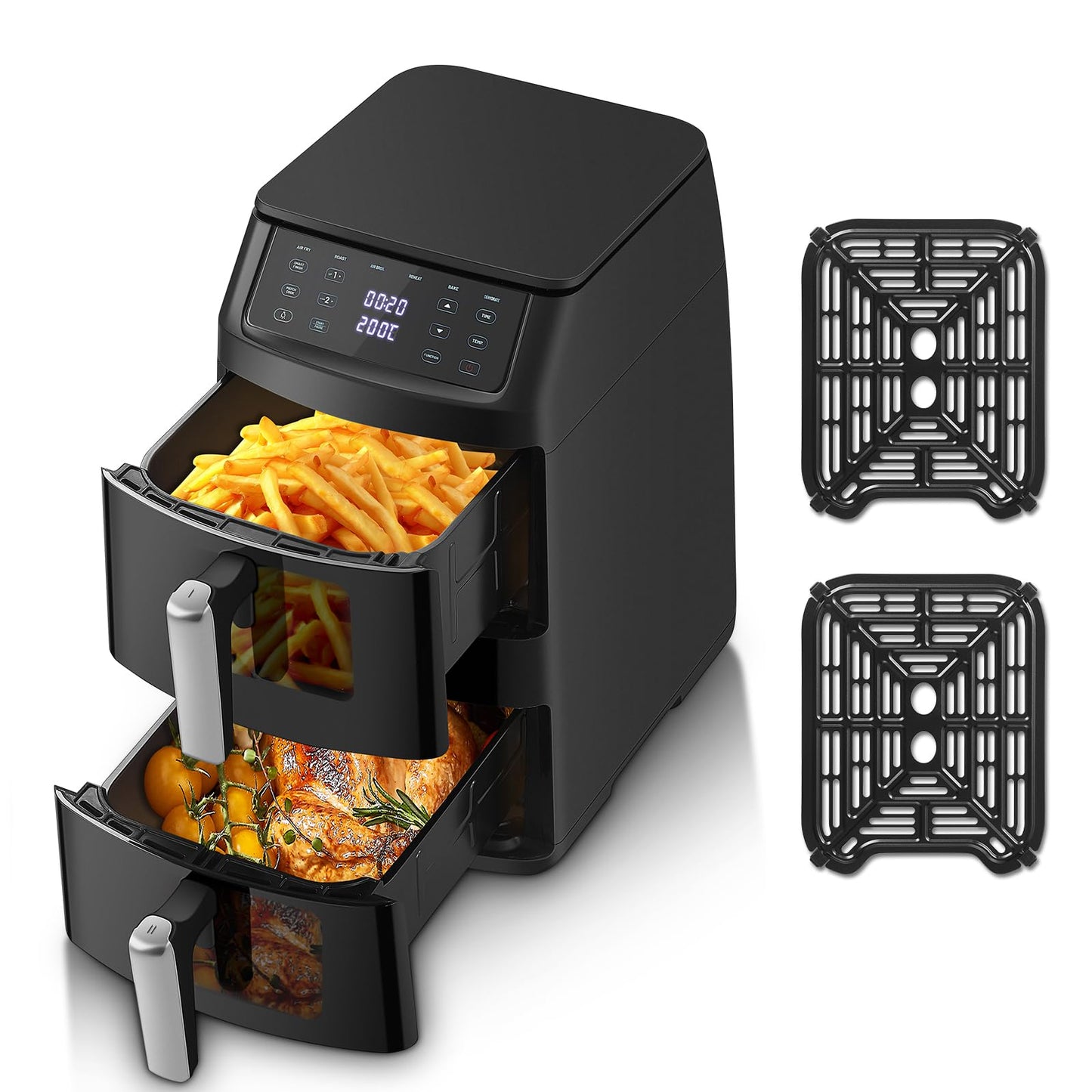 TopStrong Vertical Double Stack – Air Fryer 11L 2500W avec Fenêtres de Cuisson