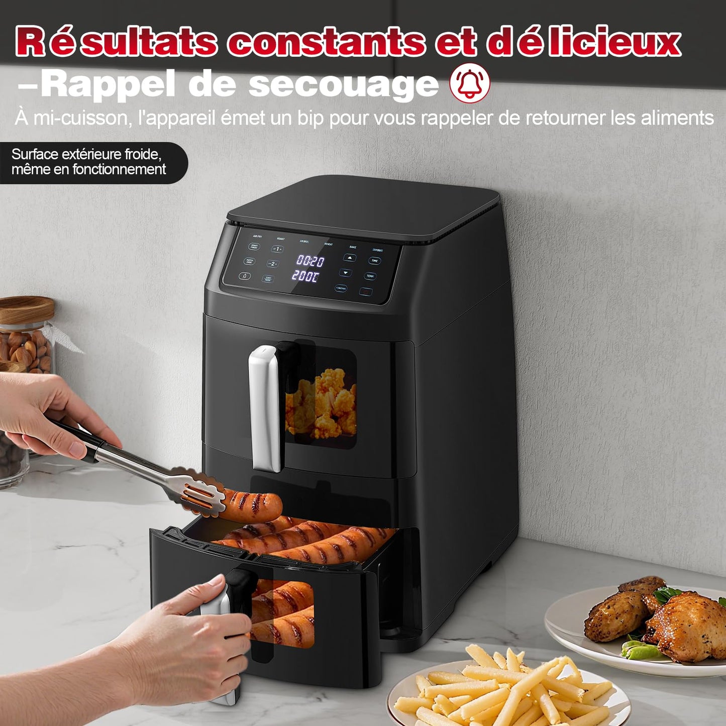 TopStrong Vertical Double Stack – Air Fryer 11L 2500W avec Fenêtres de Cuisson