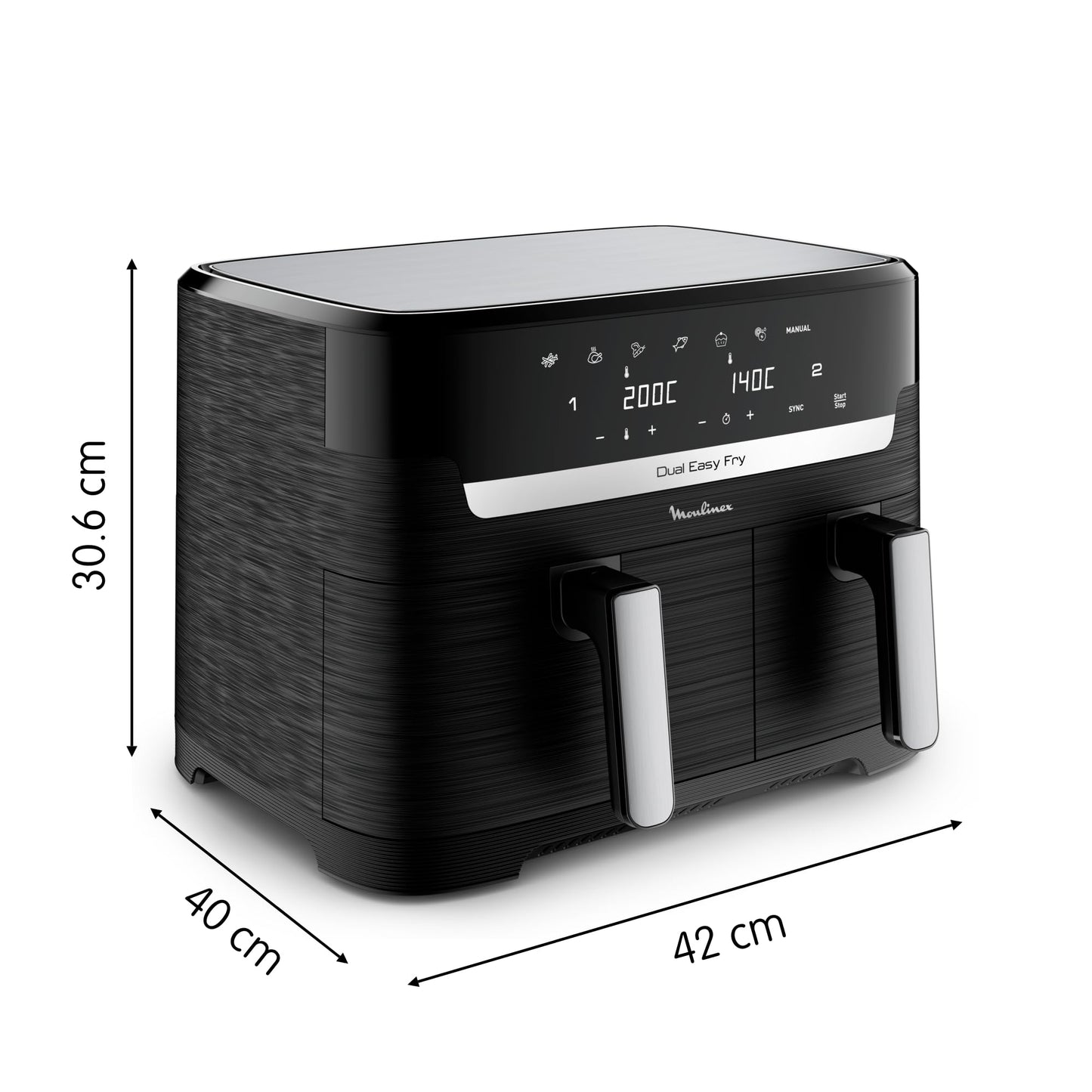 Moulinex Easy Fry Essential Inox EZ901820 – Air Fryer Double Tiroir 8,3L pour Repas Complets