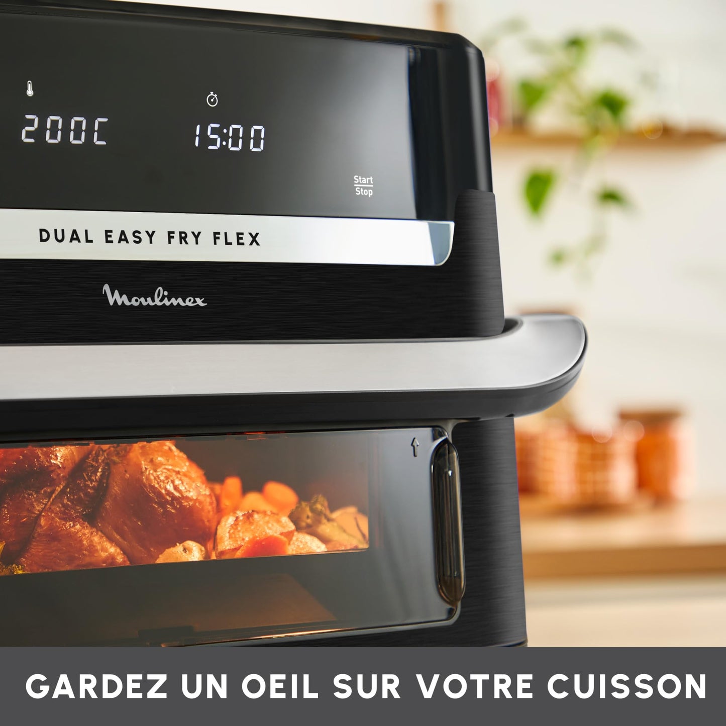 Moulinex Easy Fry Dual Flex – Air Fryer Double Zone 9L avec Séparateur Amovible