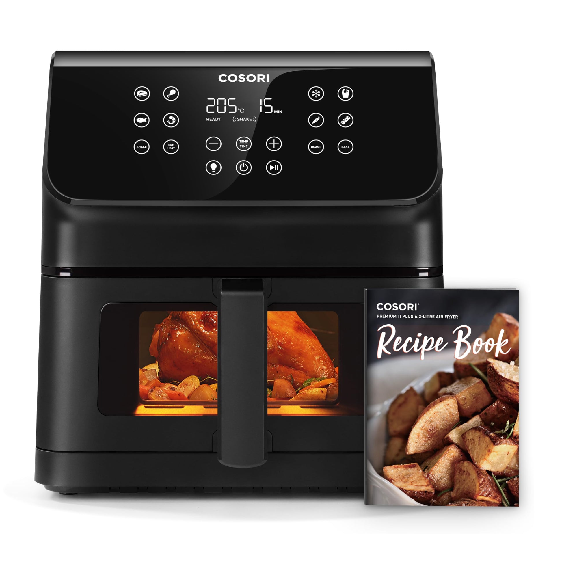 "Cosori Air Fryer 6,2L avec fenêtre de cuisson – friteuse sans huile 12-en-1 noire"