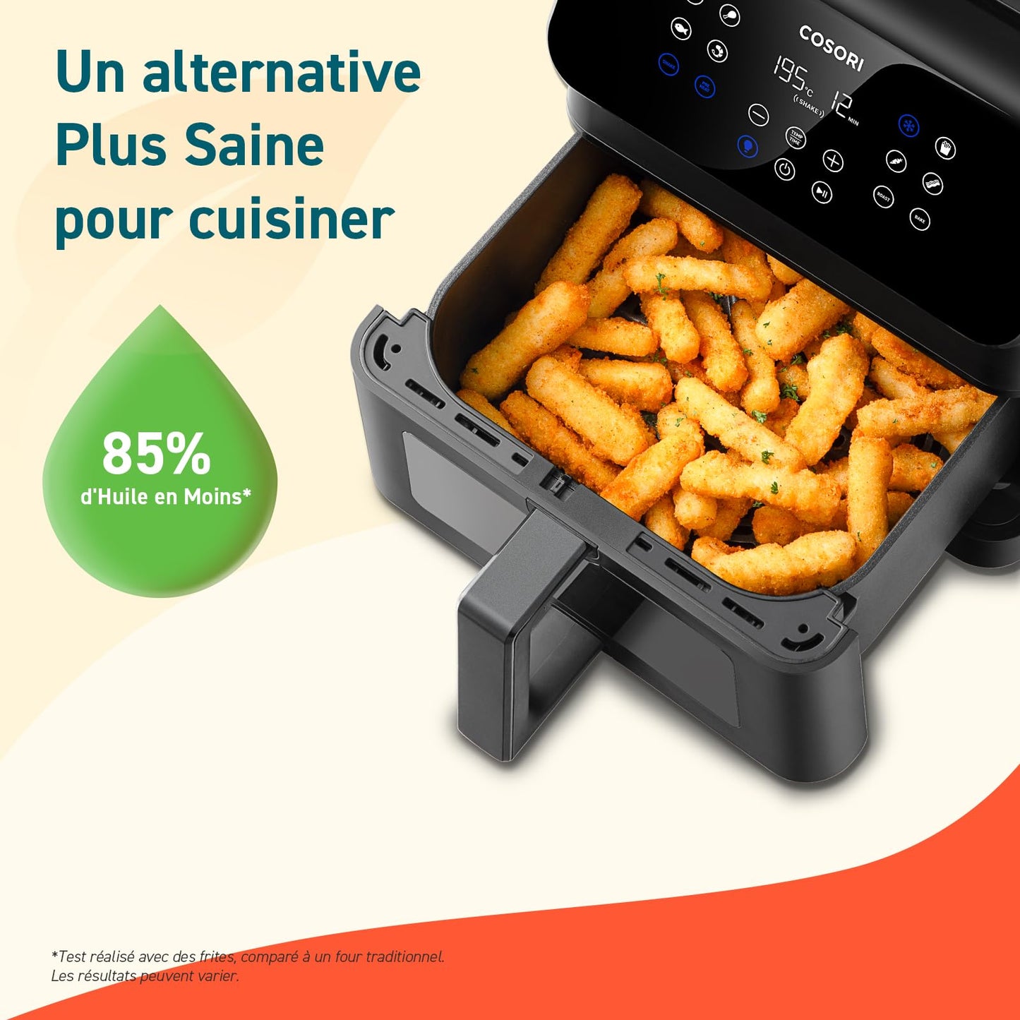Cosori Air Fryer 6,2L – Friteuse sans Huile avec Fenêtre & 12 Programmes