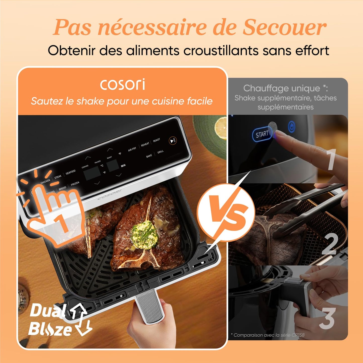 Cosori Dual Blaze 6.4L – Air Fryer Blanc Haute Performance