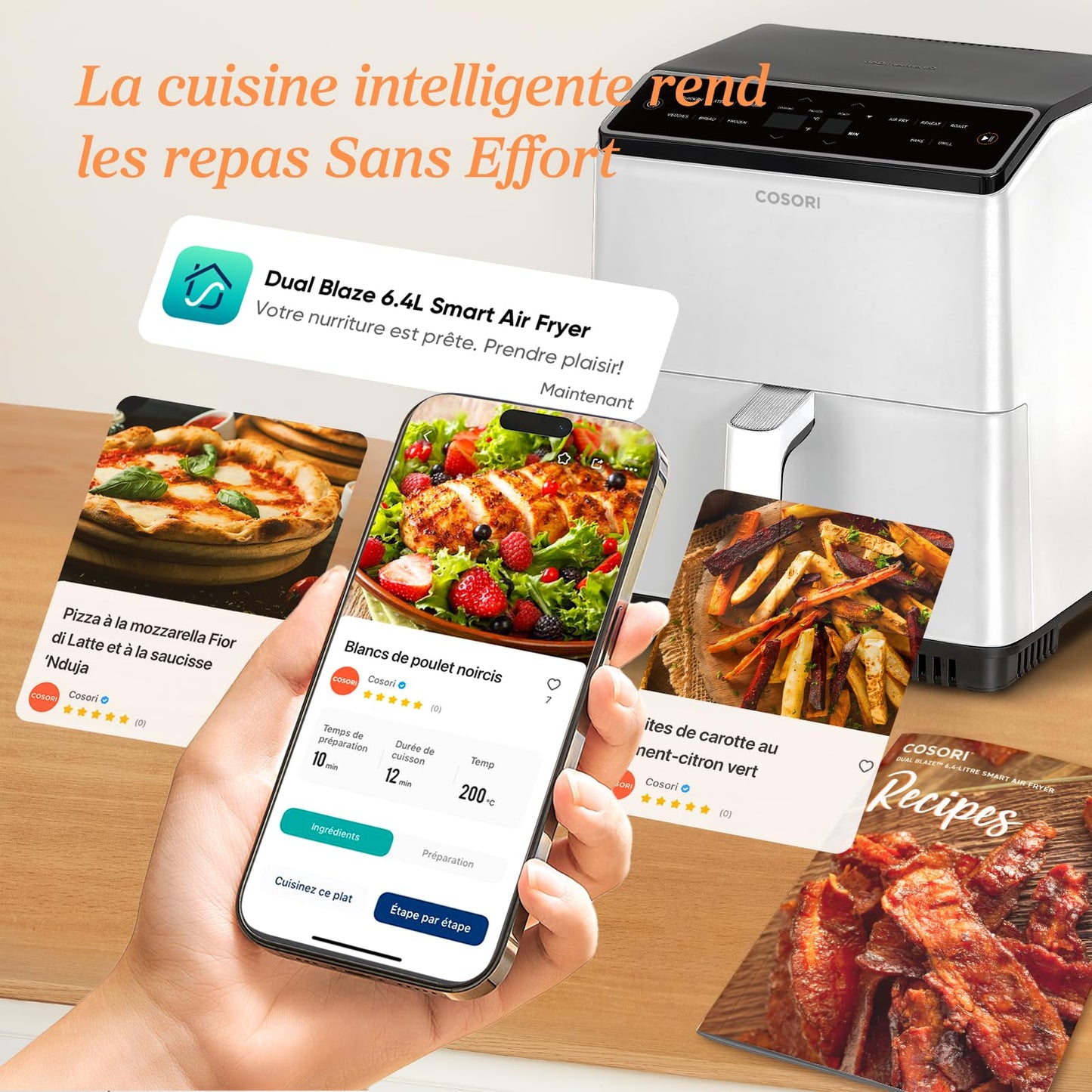 Cosori Dual Blaze 6.4L – Air Fryer Blanc Haute Performance