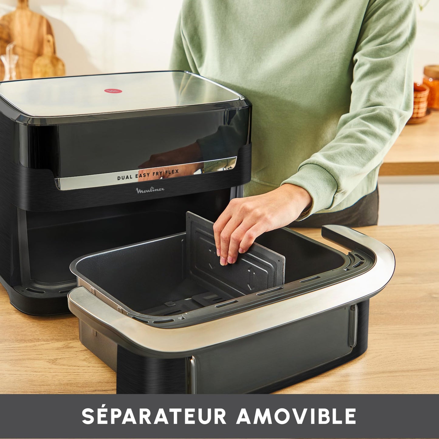 Moulinex Easy Fry Dual Flex – Air Fryer Double Zone 9L avec Séparateur Amovible