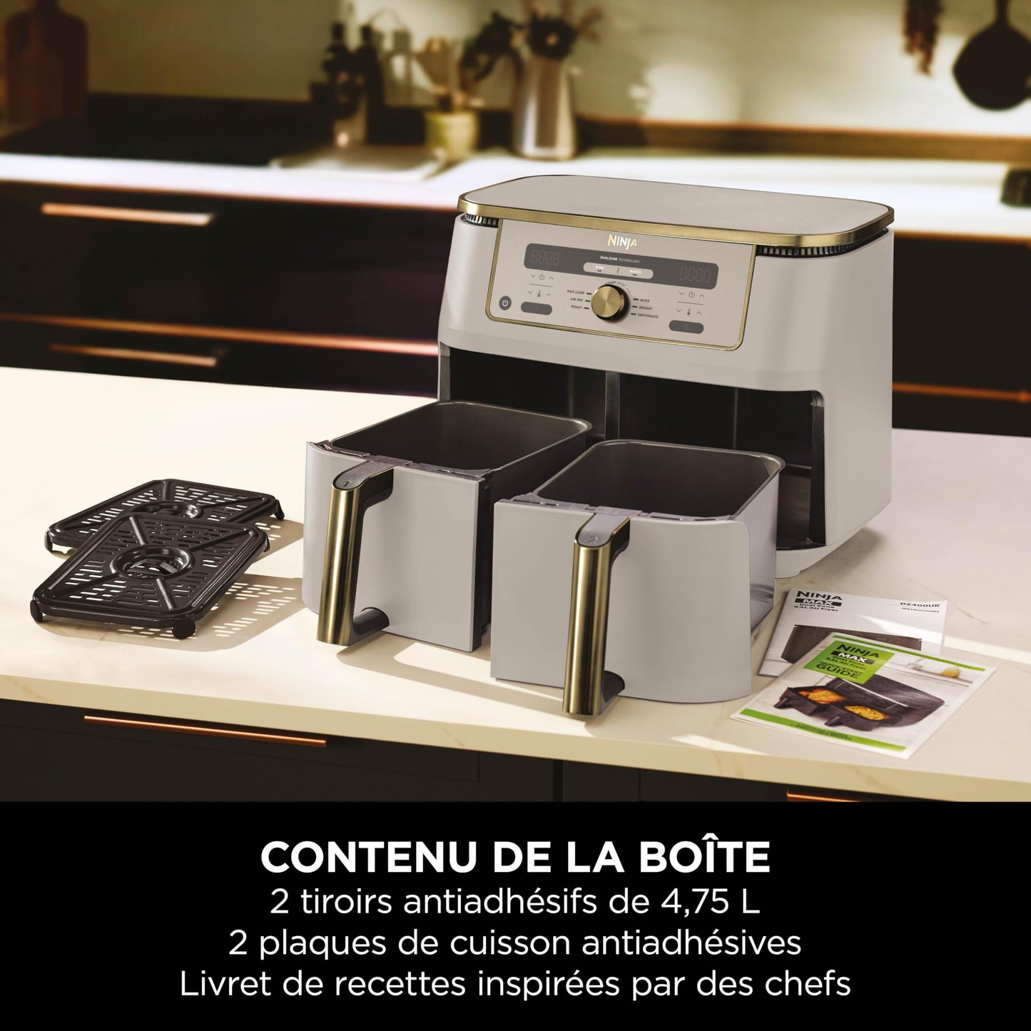 Ninja Dual Zone Max Air Fryer 9,5L – Friteuse Sans Huile Double Compartiment 6-en-1