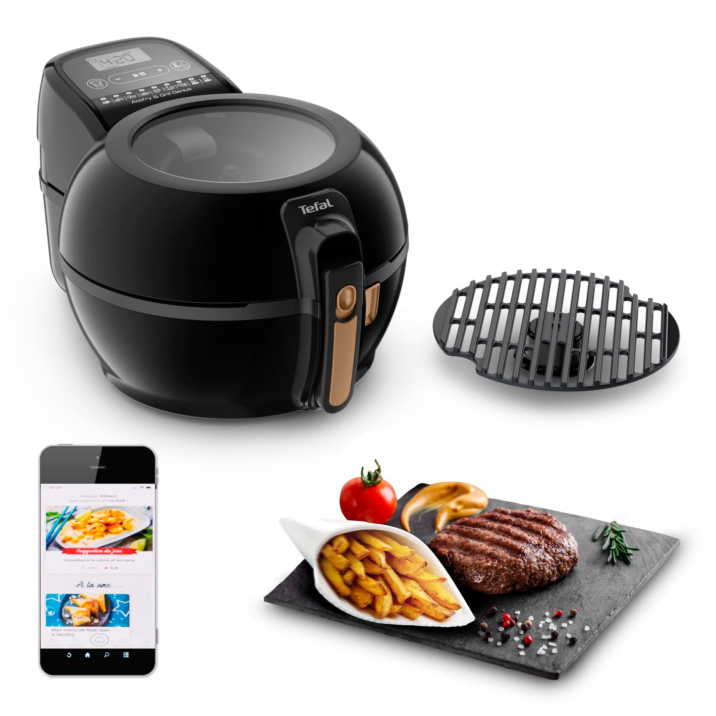 Tefal Actifry Grill Genius FZ7758 air fryer 9 programmes noir