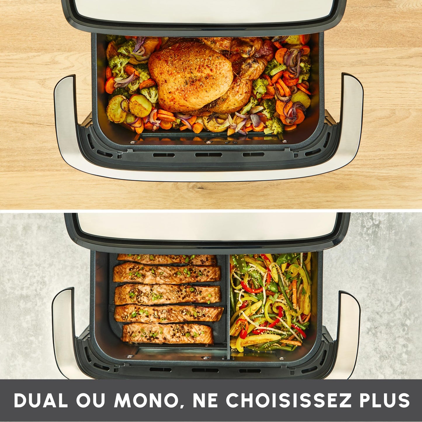 Moulinex Easy Fry Dual Flex – Air Fryer Double Zone 9L avec Séparateur Amovible
