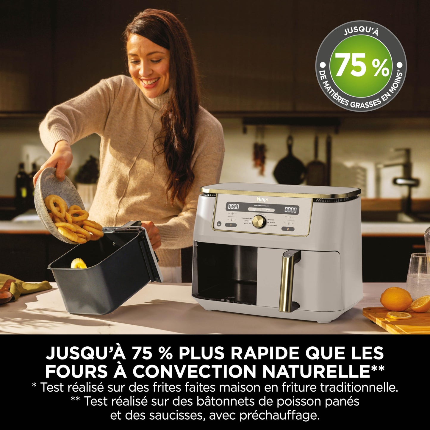 Ninja Dual Zone Max Air Fryer 9,5L – Friteuse Sans Huile Double Compartiment 6-en-1